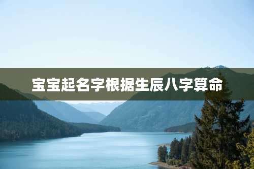 宝宝起名字根据生辰八字算命