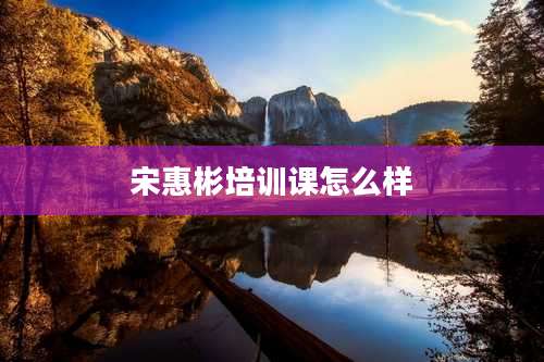 宋惠彬培训课怎么样