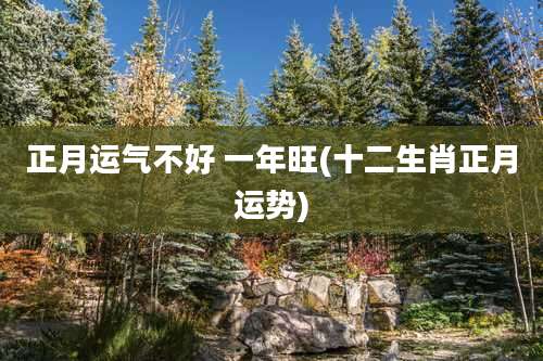 正月运气不好 一年旺(十二生肖正月运势)