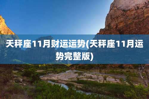 天秤座11月财运运势(天秤座11月运势完整版)