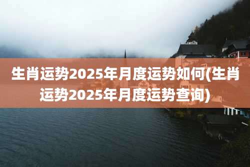 生肖运势2025年月度运势如何(生肖运势2025年月度运势查询)