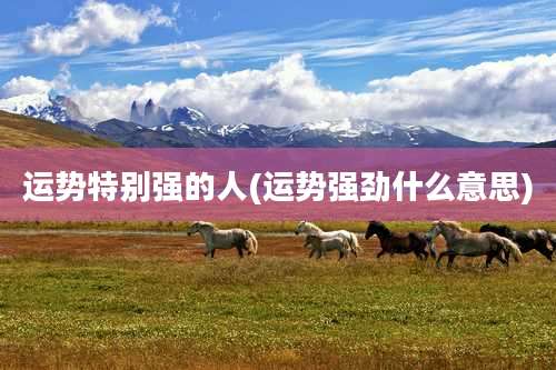 运势特别强的人(运势强劲什么意思)