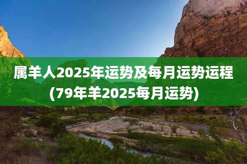 属羊人2025年运势及每月运势运程(79年羊2025每月运势)