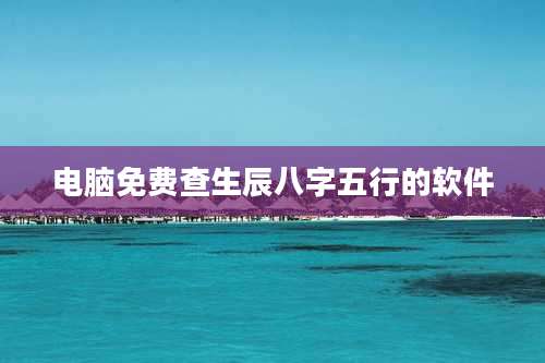 电脑免费查生辰八字五行的软件