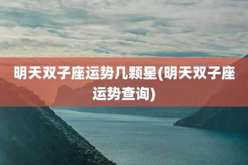 明天双子座运势几颗星(明天双子座运势查询)