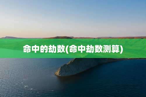 命中的劫数(命中劫数测算)