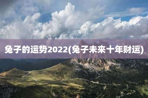 兔子的运势2022(兔子未来十年财运)