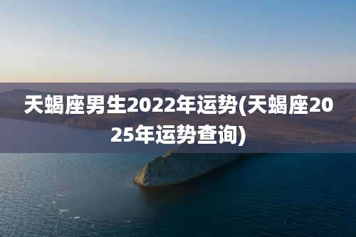 天蝎座男生2022年运势(天蝎座2025年运势查询)