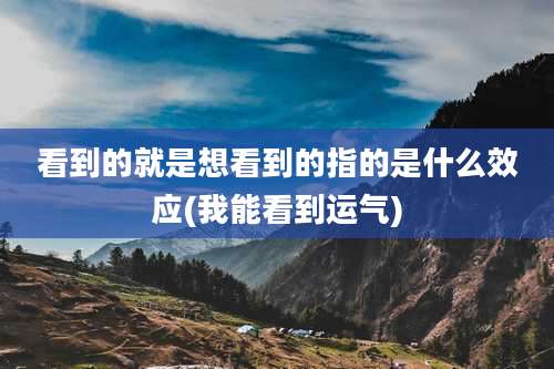 看到的就是想看到的指的是什么效应(我能看到运气)