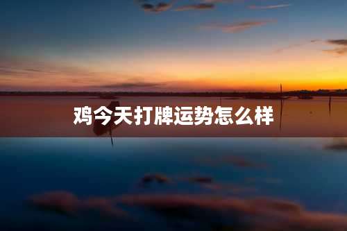 鸡今天打牌运势怎么样