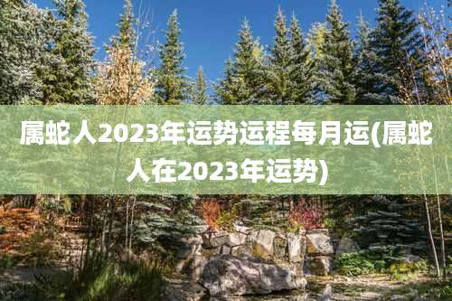 属蛇人2023年运势运程每月运(属蛇人在2023年运势)