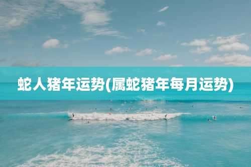 蛇人猪年运势(属蛇猪年每月运势)