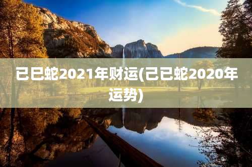 已巳蛇2021年财运(己已蛇2020年运势)