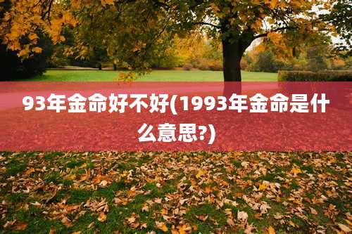 93年金命好不好(1993年金命是什么意思?)
