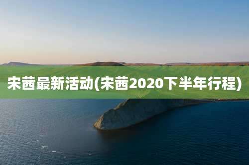宋茜最新活动(宋茜2020下半年行程)