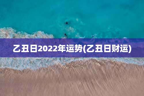 乙丑日2022年运势(乙丑日财运)