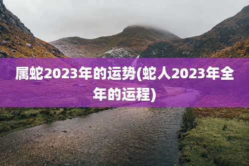 属蛇2023年的运势(蛇人2023年全年的运程)