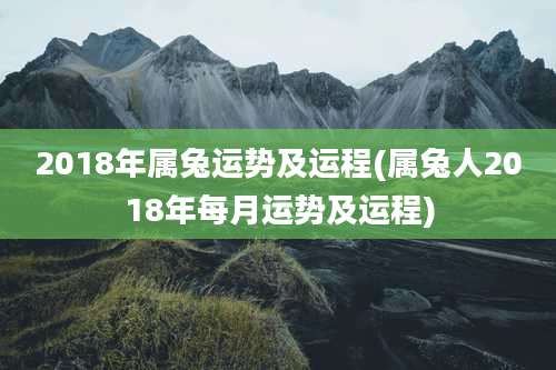2018年属兔运势及运程(属兔人2018年每月运势及运程)