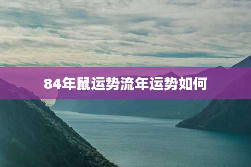 84年鼠运势流年运势如何