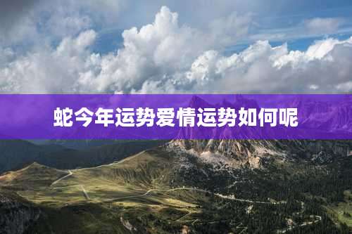 蛇今年运势爱情运势如何呢