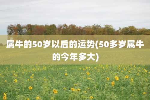 属牛的50岁以后的运势(50多岁属牛的今年多大)