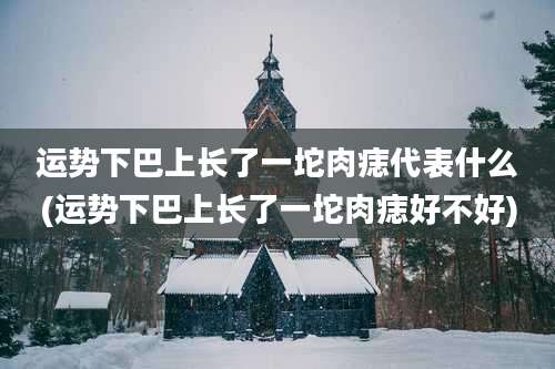 运势下巴上长了一坨肉痣代表什么(运势下巴上长了一坨肉痣好不好)