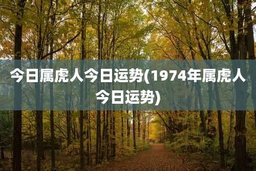 今日属虎人今日运势(1974年属虎人今日运势)