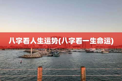 八字看人生运势(八字看一生命运)