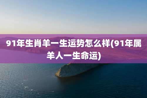 91年生肖羊一生运势怎么样(91年属羊人一生命运)