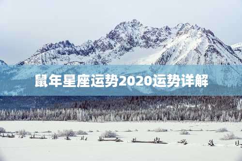 鼠年星座运势2020运势详解