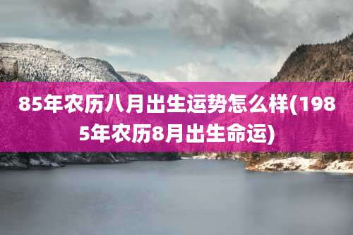 85年农历八月出生运势怎么样(1985年农历8月出生命运)