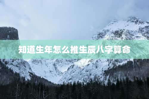 知道生年怎么推生辰八字算命