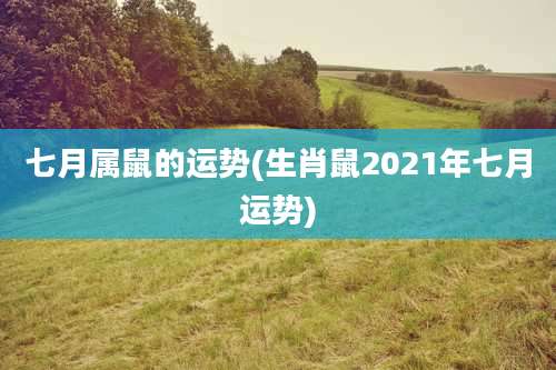 七月属鼠的运势(生肖鼠2021年七月运势)