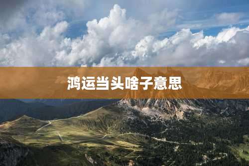 鸿运当头啥子意思