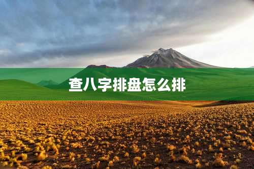 查八字排盘怎么排