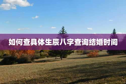 如何查具体生辰八字查询结婚时间