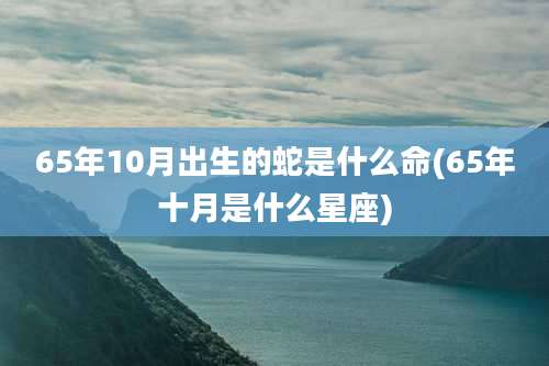 65年10月出生的蛇是什么命(65年十月是什么星座)