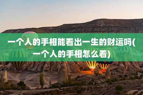 一个人的手相能看出一生的财运吗(一个人的手相怎么看)