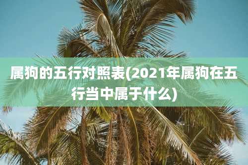 属狗的五行对照表(2021年属狗在五行当中属于什么)
