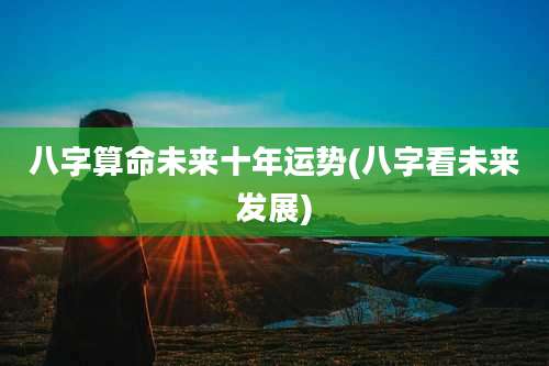 八字算命未来十年运势(八字看未来发展)