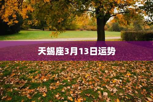 天蝎座3月13日运势