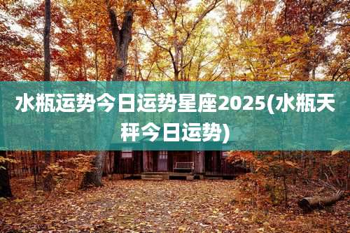 水瓶运势今日运势星座2025(水瓶天秤今日运势)
