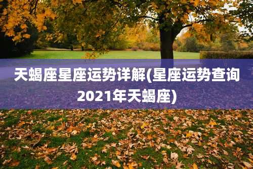 天蝎座星座运势详解(星座运势查询2021年天蝎座)