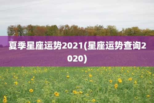 夏季星座运势2021(星座运势查询2020)