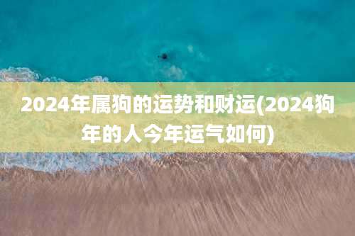 2024年属狗的运势和财运(2024狗年的人今年运气如何)