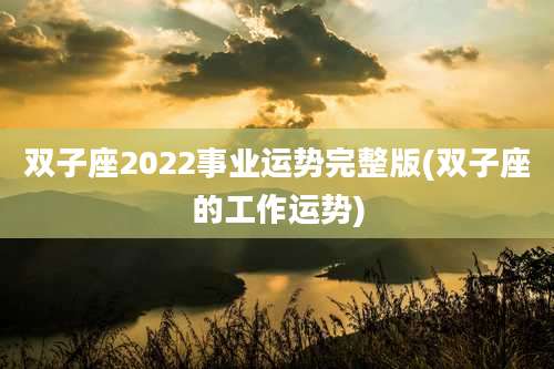 双子座2022事业运势完整版(双子座的工作运势)