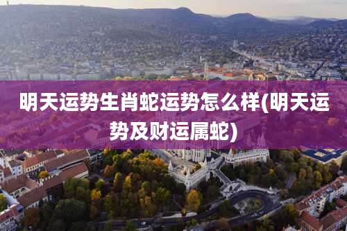 明天运势生肖蛇运势怎么样(明天运势及财运属蛇)