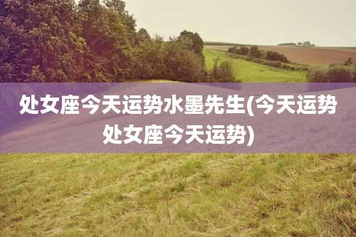 处女座今天运势水墨先生(今天运势处女座今天运势)