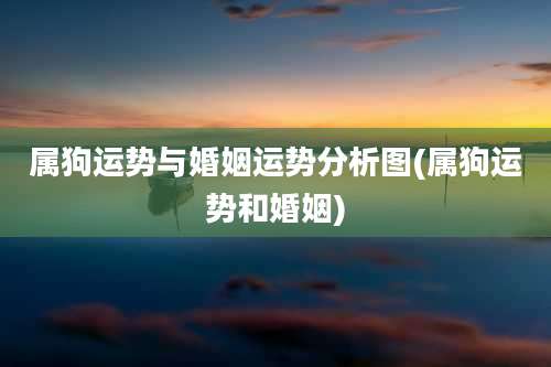 属狗运势与婚姻运势分析图(属狗运势和婚姻)