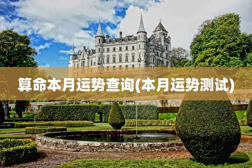 算命本月运势查询(本月运势测试)